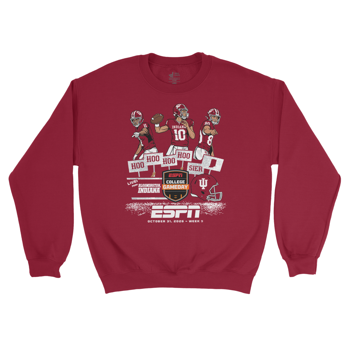 2026 ESPN College Gameday Week 9 Indiana Signs Crew - Crimson - Indiana Football