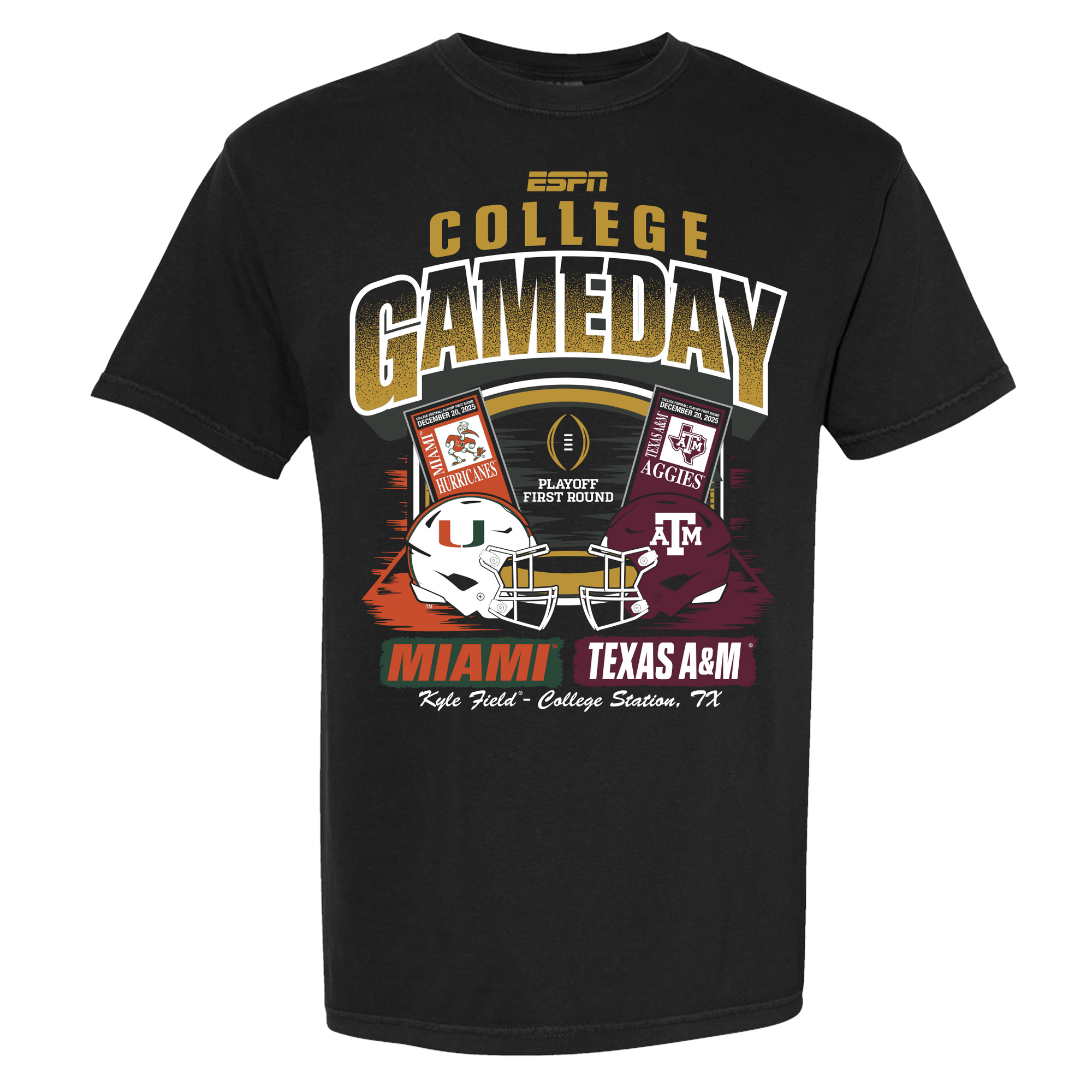 CFP '25|'26 Miami vs. Texas A&M 1st Round Ticket Tee