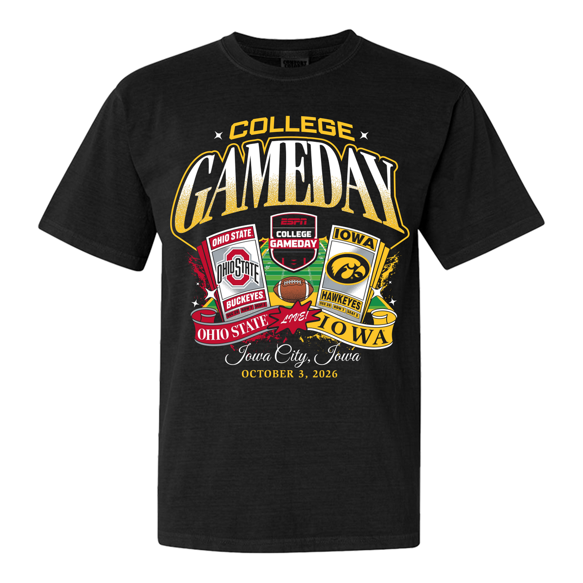 College GameDay Iowa vs Ohio State Ticket Tee