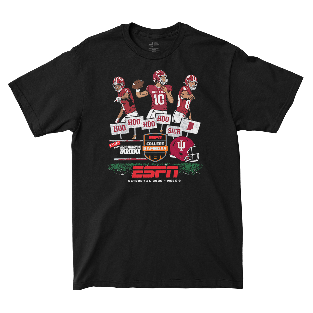 2026 ESPN College Gameday Week 9 Indiana Signs Tee - Black - Indiana Football