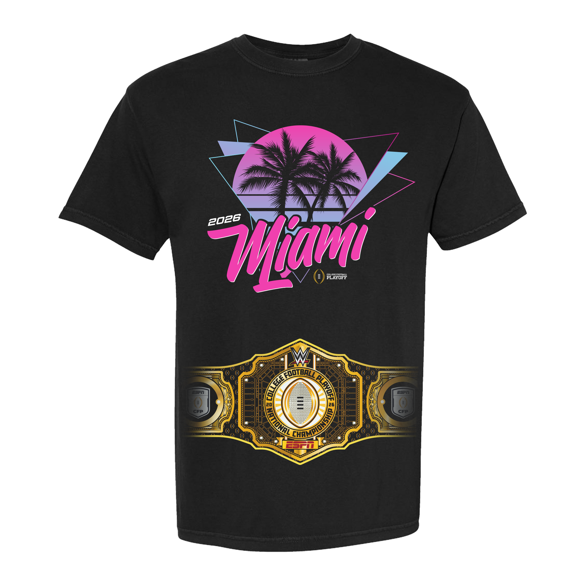 WWE x ESPN CFP National Championship Title Belt T-Shirt